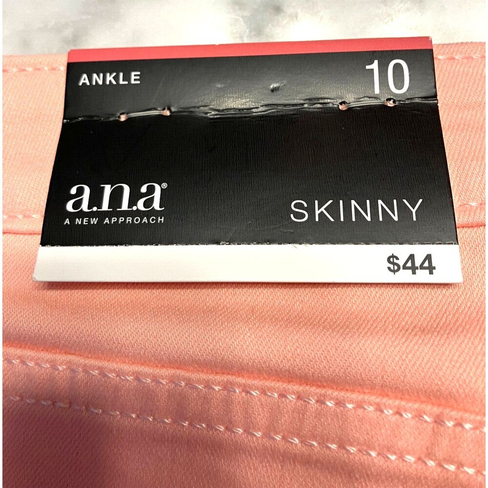 NWT A.n.a Skinny Womens  Size 10  Pink Cotton Stretch Mid Rise Pants - Picture 4 of 7